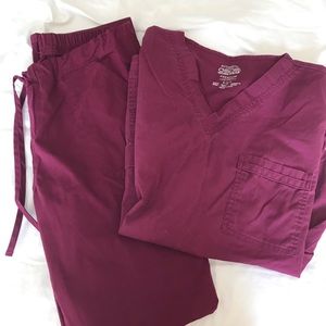 Cherokee Workwear Scrub Set Plum